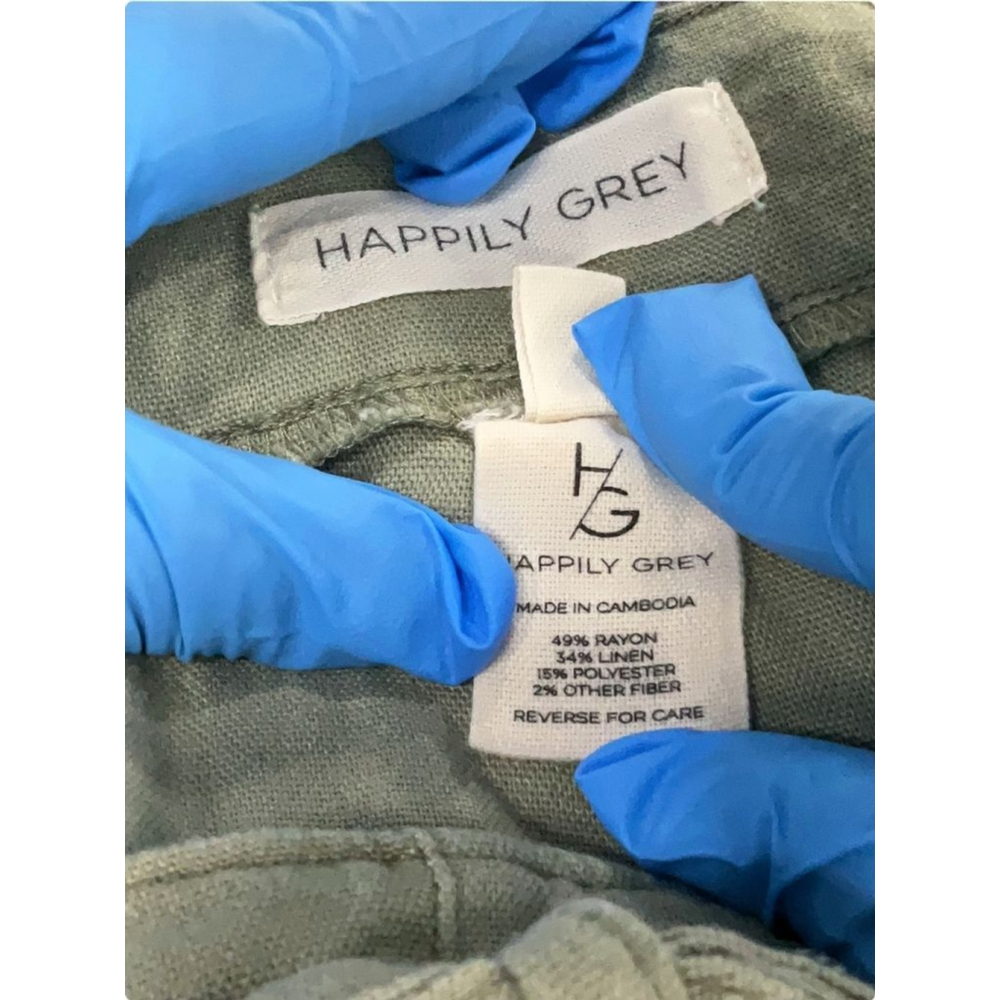 Happily Grey Green Drawstring Casual Shorts Size M - Picture 4 of 4